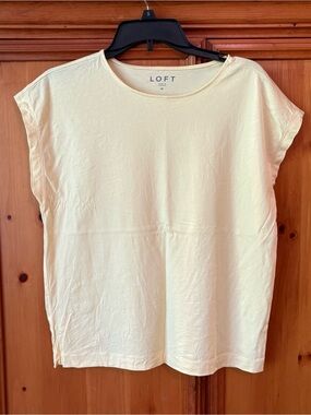 LOFT Pale Yellow Short Sleeve Tee